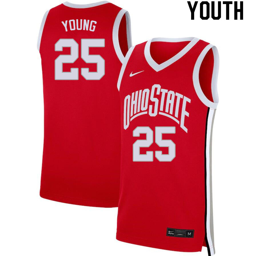 Youth #25 Kyle Young Ohio State Buckeyes College Basketball Jerseys Sale-Scarlet